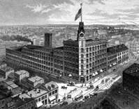 Headquarters of R. Hoe & Co at 504–520 Grand Street, New York, in 1884.