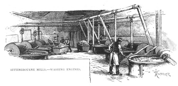 Rinsing machines at Sittingbourne Mill.
