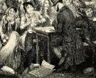 Cartoon showing Lloyd’s Weekly being read in a public house